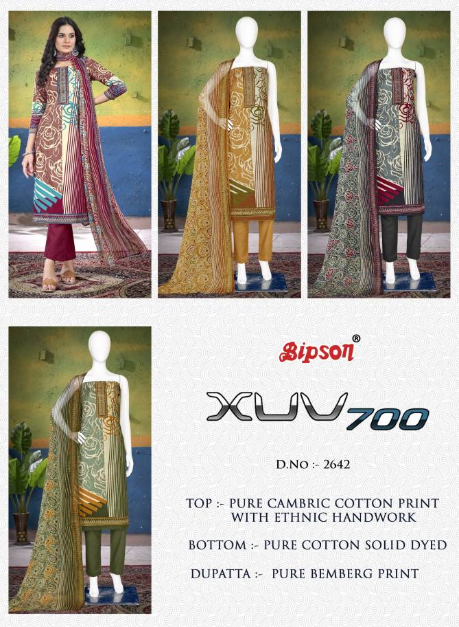 Xuv 700 2642 By Bipson Cambric Cotton Dress Material Wholesale Online
